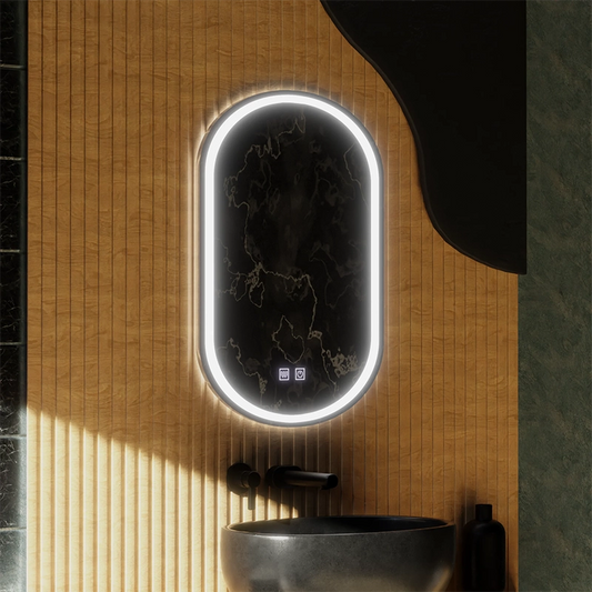Oval LED mirror, 45x65cm, Velara Touch, Demister System, Dimmable