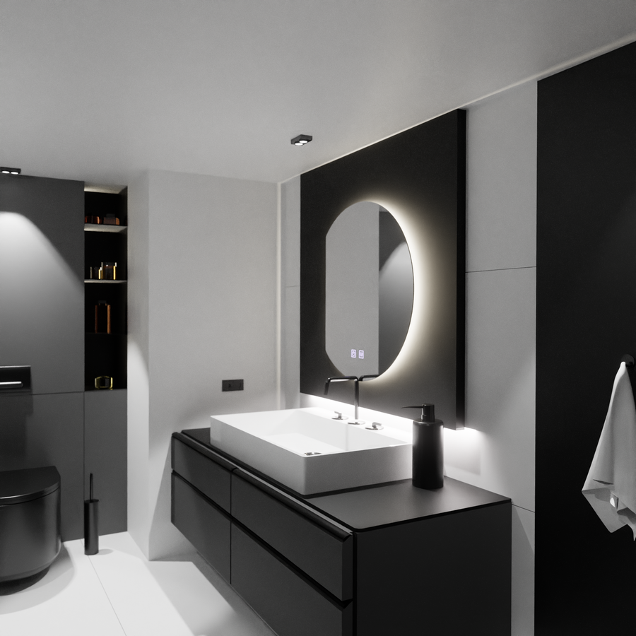 Semiluna LED Mirror 54x60, Arcana Touch, Demister System, Dimable Mirrors Korman E Default Title Alessandro Design