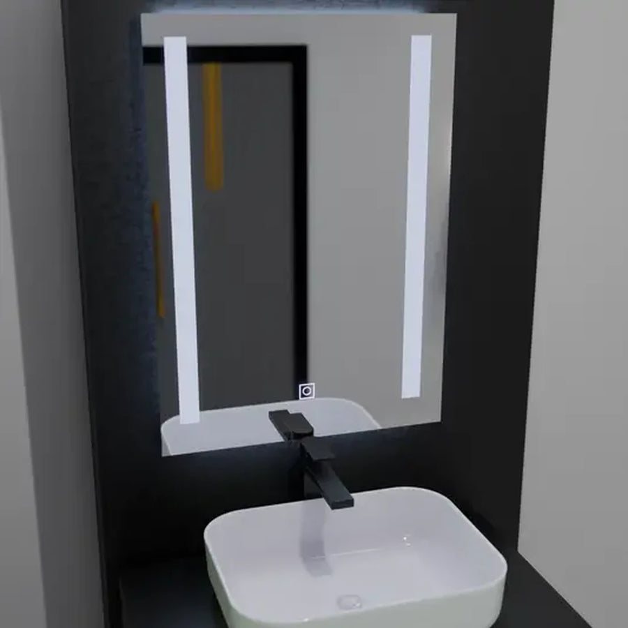 Rectangular LED Mirror, 50x70cm, Dual Light Basic Touch LED Mirrors Default Title Alessandro Design