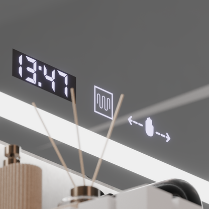 Rectangular LED mirror, 120x60cm, Verite MotionGlow Marcello, Demisting System, Clock & Thermometer, Dimable Mirrors Marcello Default Title Alessandro Design