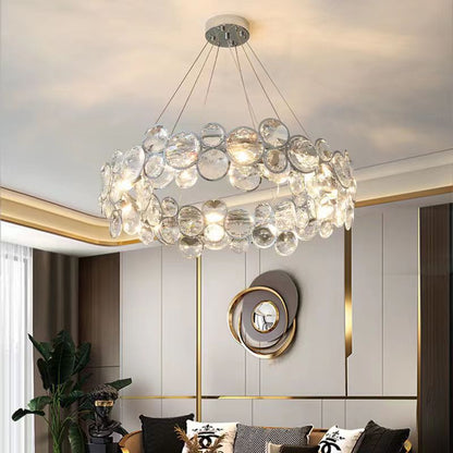 Angelica Crystal Chandelier 6XE14 Silver, Diameter 49cm, Adjustable Height Modern Chandeliers Default Title Alessandro Design