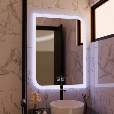 CLARIVO LED Mirror Rectangular, 60X80cm, Touch, Demister System