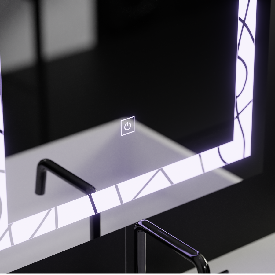 Rectangular LED mirror, 60x80cm, Deco Frame Basic Touch Mirrors Korman C Default Title Alessandro Design