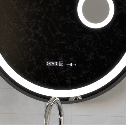 LED Round Mirror, 11W, 60cm, Micah Marcello MotionGlow Sensor, Demister System, Clock & Thermometer, Cosmetic Magnifier, Dimable Marcello Mirrors Default Title Alessandro Design