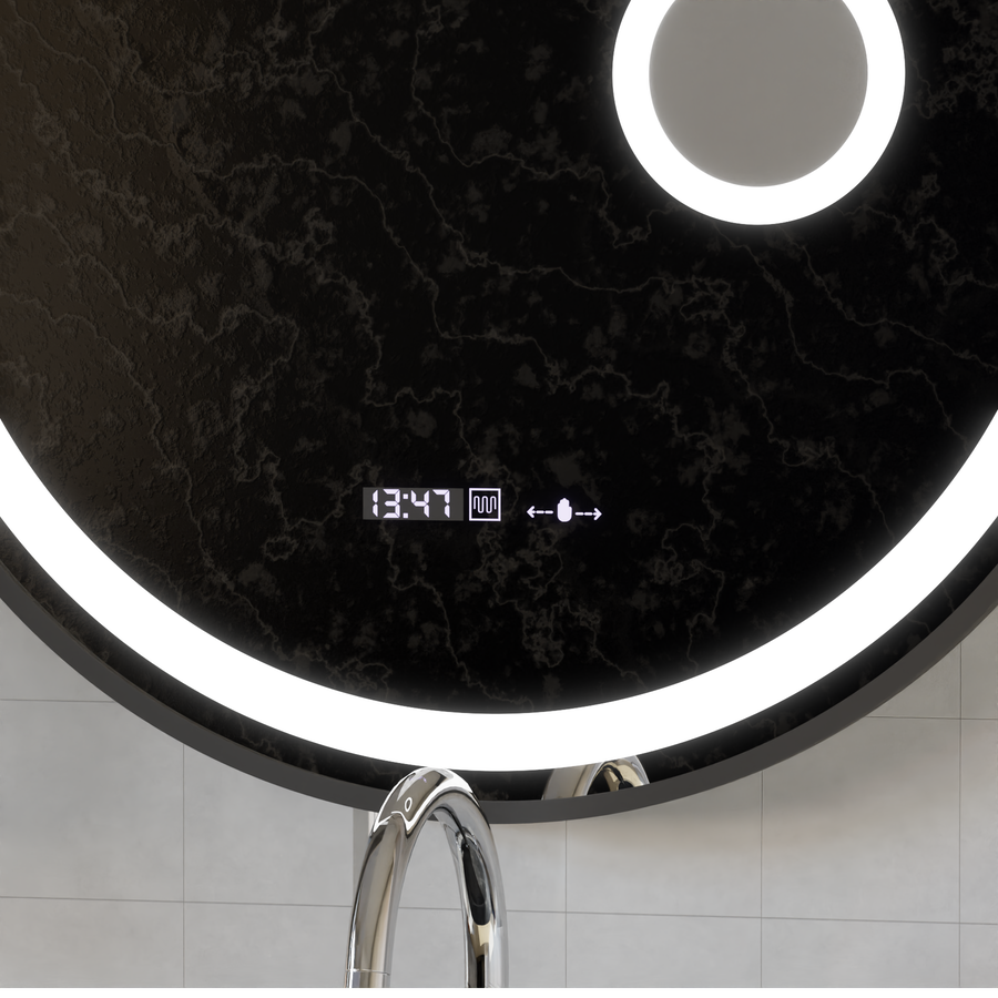 LED Round Mirror, 11W, 60cm, Micah Marcello MotionGlow Sensor, Demister System, Clock & Thermometer, Cosmetic Magnifier, Dimable Marcello Mirrors Default Title Alessandro Design