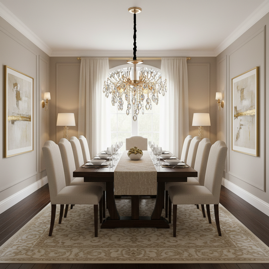 Crystal Chandelier PALERMO Eleganza 5xE14, Diameter 50cm, Gold