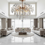 Crystal Chandelier PALERMO Eleganza 5xE14, Diameter 50cm, Gold