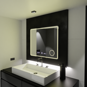 Rectangular LED Mirror, 80x60cm, Riflesso MotionGlow Marcello, De-fogging System, Clock & Thermometer, Cosmetic Magnifier, Dimable Marcello Mirrors Default Title Alessandro Design