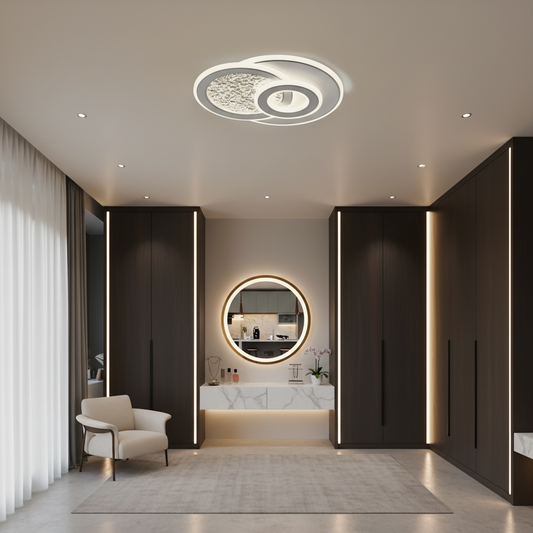KOMPACTO LED Chandelier 47W, 3 Circles, Cold/Warm/Neutral light, White LED Chandeliers Default Title Alessandro Design