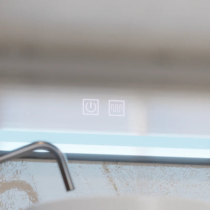 Rectangular LED Mirror 90x75cm EDGE Touch Demister System, Black Frame Mirrors Korman E Default Title Alessandro Design