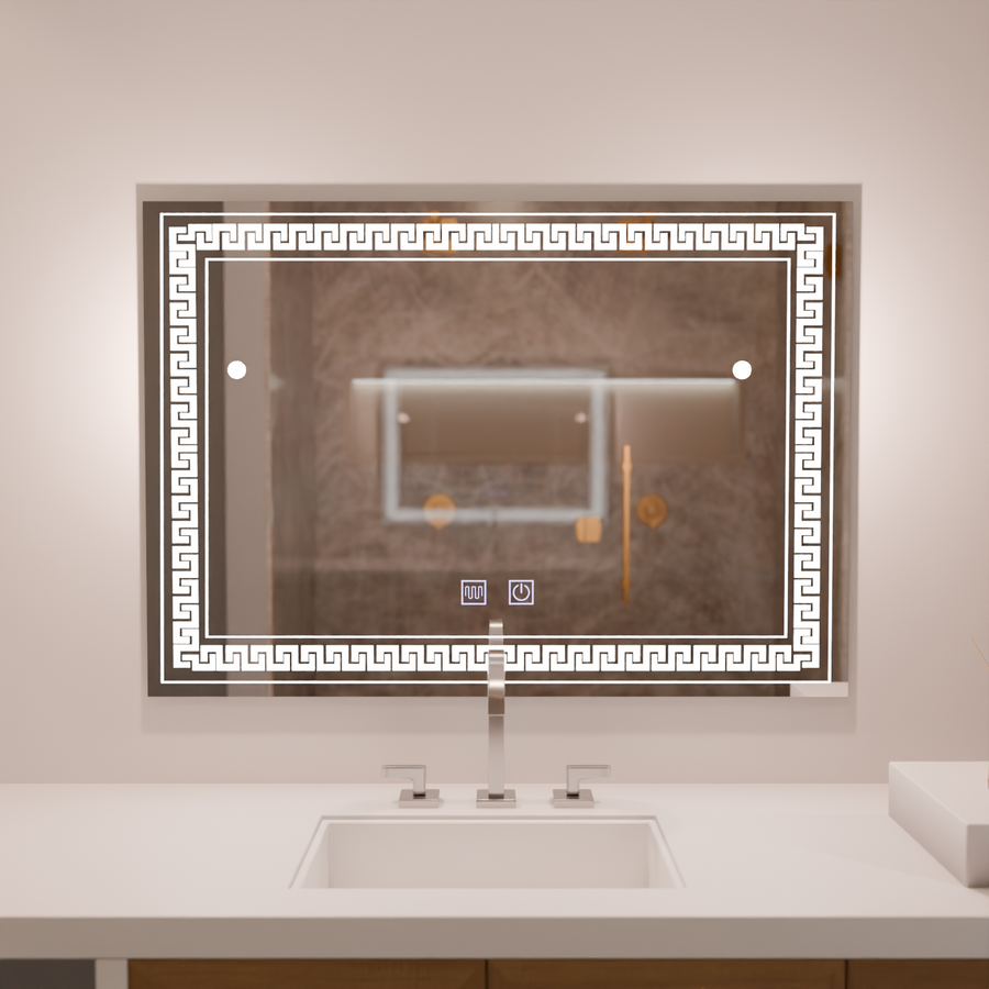 Rectangular LED mirror 80x60 Touch Volta De-fogging system Mirrors Korman E Default Title Alessandro Design