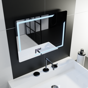 Rectangular LED mirror, 80x60cm, Rayonnement MotionGlow Marcello, Demister System, Clock & Thermometer, Dimable Mirrors Marcello Default Title Alessandro Design