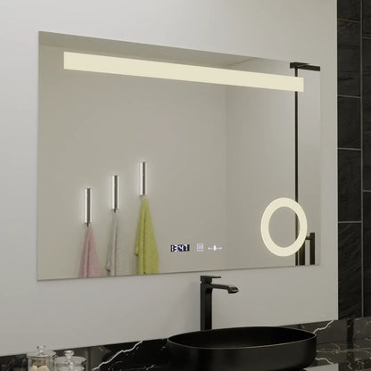 Rectangular LED mirror, 80x60cm, ABSOLU MotionGlow Marcello, Demisting System, Clock & Thermometer, Cosmetic Magnifier, Dimable Mirrors Marcello Default Title Alessandro Design