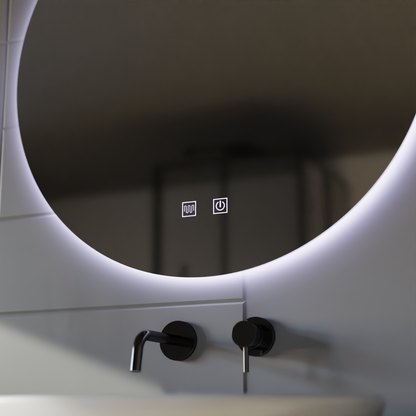 Round LED mirror, 70cm, Isolda, Touch, Demister System Mirrors Korman E Default Title Alessandro Design