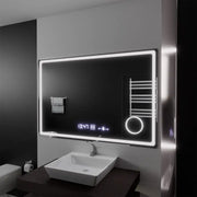 Rectangular LED Mirror, 120x80cm, Souverain MotionGlow Marcello, De-fogging System, Clock & Thermometer, Cosmetic Magnifier, Dimable Marcello Mirrors Default Title Alessandro Design