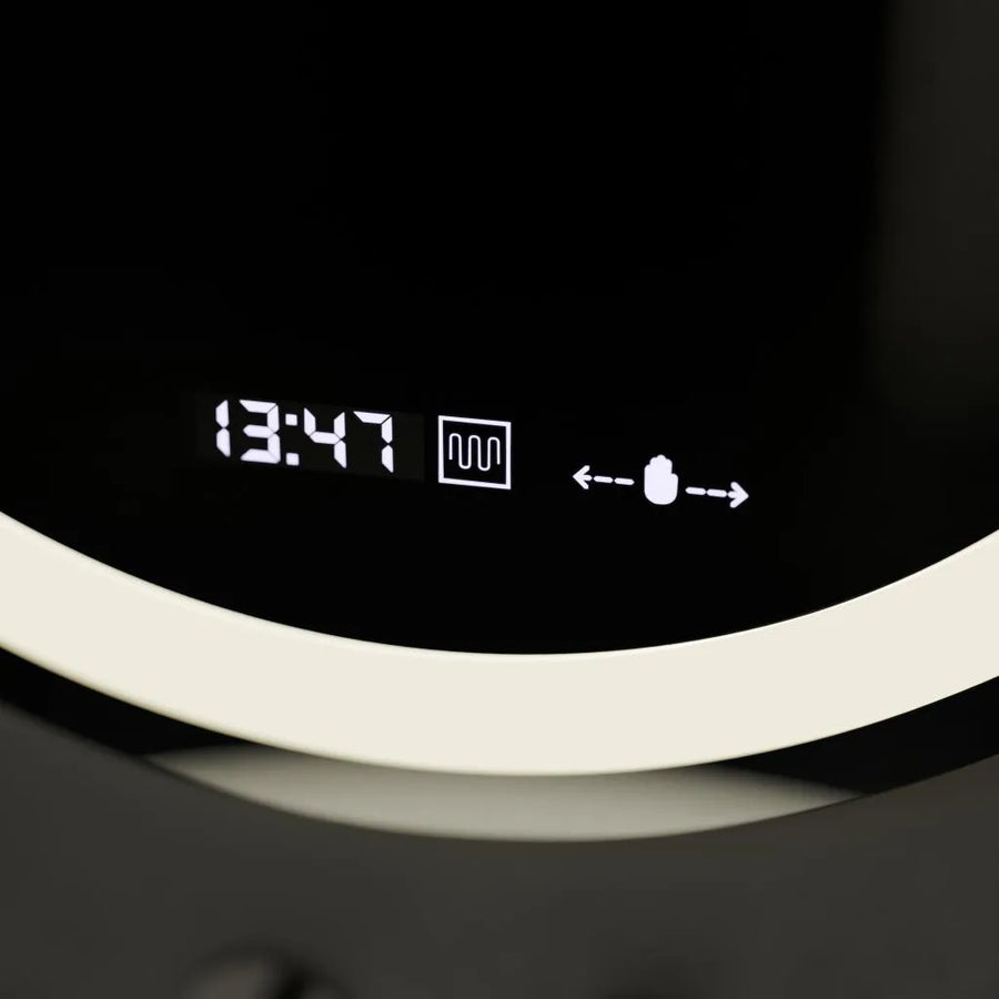 Round LED Mirror, 60cm, Celeste MotionGlow Marcello, Demister System, Clock & Thermometer, Dimmable, Warm Neutral Cold Light 3000K/4000K/6000K Marcello Mirrors Default Title Alessandro Design