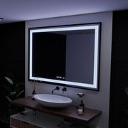 Rectangular LED Mirror, 100x65cm, Verite Majeste Noir Motion Glow Marcello, De-fogging System, Clock & Thermometer, Dimable Mirrors Marcello Default Title Alessandro Design