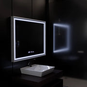 Rectangular LED Mirror, 120x80cm, Verite Imperial Silver Motion Glow Marcello, De-fogging System, Clock & Thermometer, Dimable Mirrors Marcello Default Title Alessandro Design