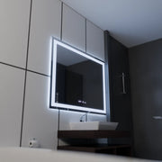 Rectangular LED mirror 120x80cm Vérité MotionGlow Marcello, Demisting System, Clock & Thermometer, Dimmable Mirrors Marcello Default Title Alessandro Design