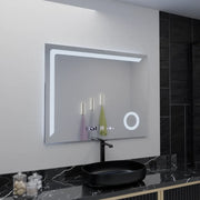 Rectangular LED Mirror, 100x80cm, Precision MotionGlow Marcello, De-fogging System, Clock & Thermometer, Cosmetic Magnifier, Dimable Mirrors Marcello Default Title Alessandro Design