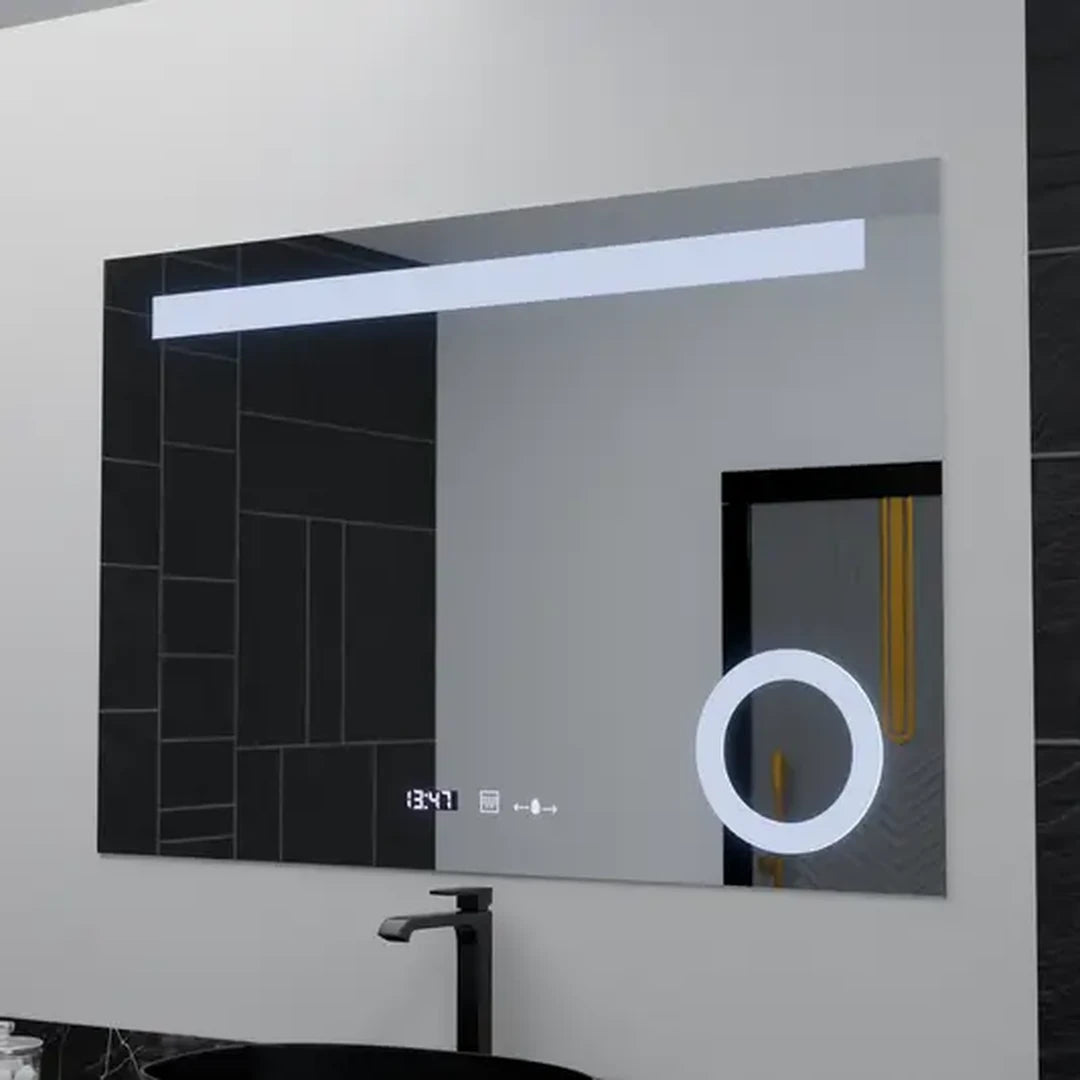Rectangular LED mirror, 80x60cm, ABSOLU MotionGlow Marcello, Demisting System, Clock & Thermometer, Cosmetic Magnifier, Dimable Mirrors Marcello Default Title Alessandro Design
