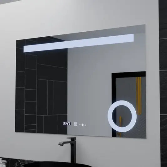 Rectangular LED mirror, 80x60cm, ABSOLU MotionGlow Marcello, Demisting System, Clock & Thermometer, Cosmetic Magnifier, Dimable Mirrors Marcello Default Title Alessandro Design