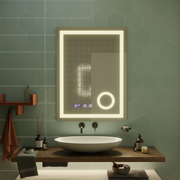 LED Touch Mirror NIVERA De-fogging System, Clock and Temperature 60x80 cm Cosmetic Magnifier Mirrors Korman S Default Title Alessandro Design