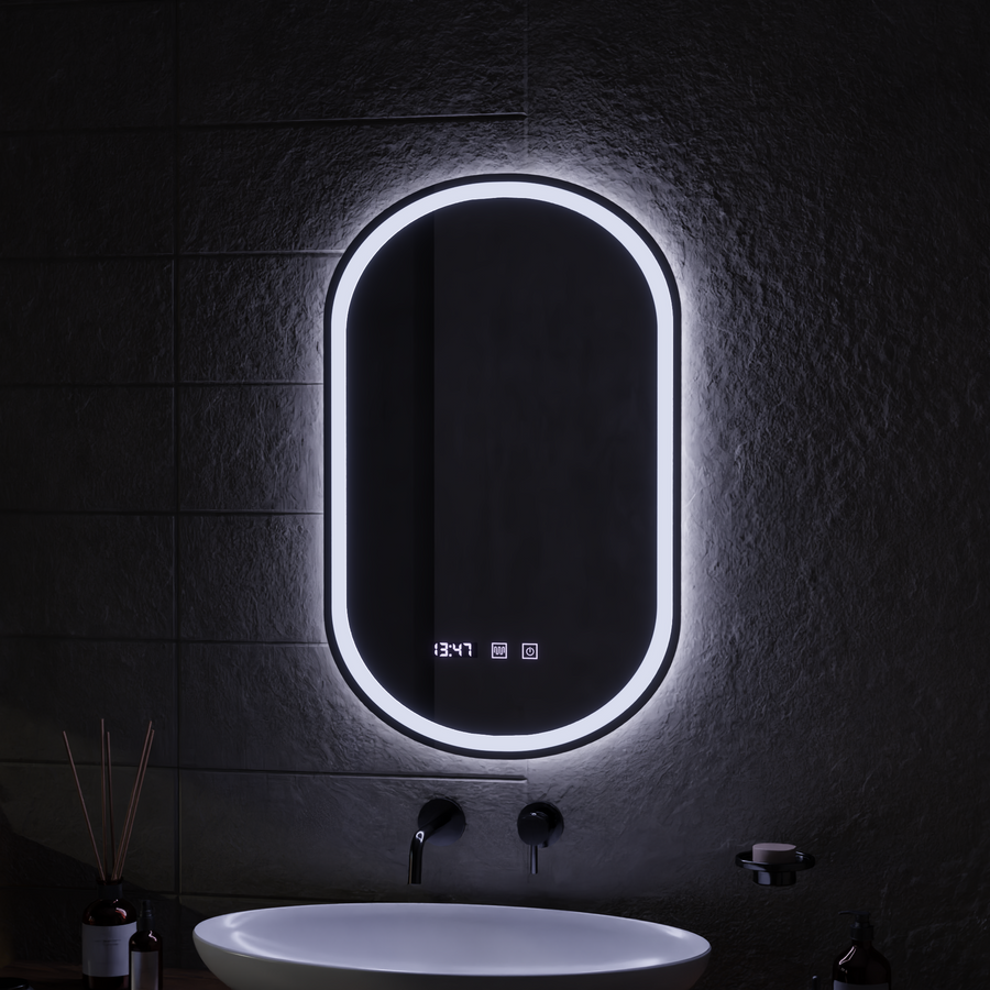 LED Touch Mirror ONIRA Defog System, Clock and Temperature 50x80 cm Mirrors Korman S Default Title Alessandro Design