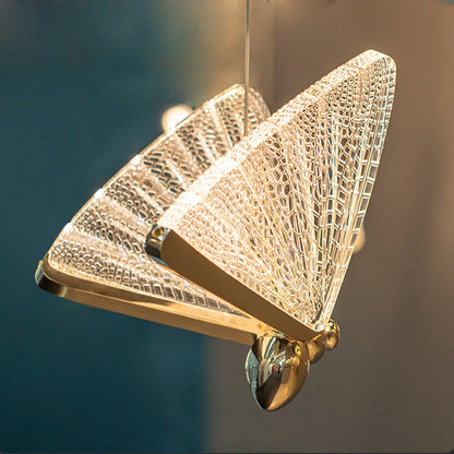 Acrylic Butterfly LED Pendant Light 9W, Warm/Neutral/Cool Light 3000K/4000K/6000K, Gold, Metal and Acrylic, Height Adjustable LED Chandeliers Default Title Alessandro Design