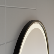 LED Touch Mirror NOVARA De-fogging System, Clock and Temperature 50 cm Black Frame Brushed Mirrors Korman S Default Title Alessandro Design