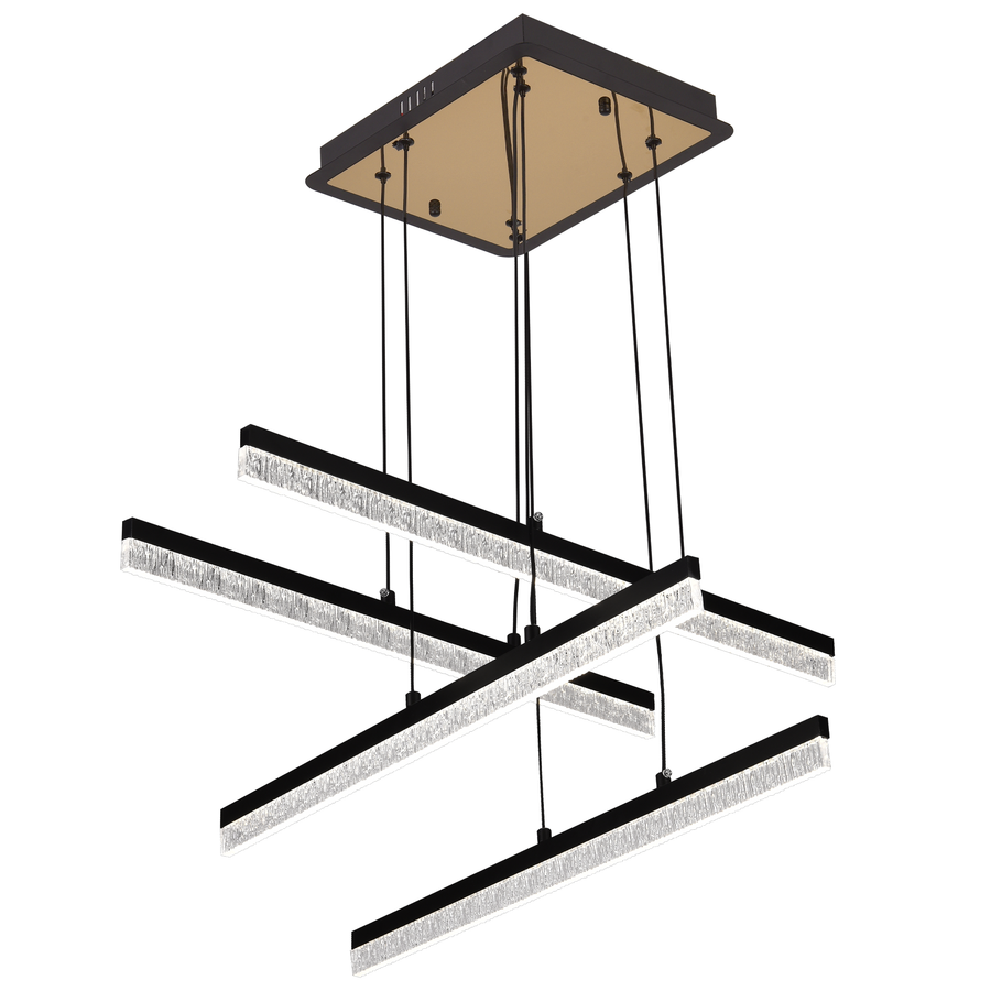 Lustra LED Suspendata cu Telecomanda STRATA, 4 elemente, 54W, Lumina 3000/4000/6000K, Negru, Inaltime Reglabila Lustre LED cu Telecomanda Default Title Alessandro Design
