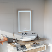 Kariri LED Touch Mirror, 60x80 cm, Demister function, Gold Rose Brushed Frame Mirrors Korman E Default Title Alessandro Design