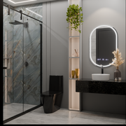 Oval LED mirror, 50x80cm, Eminence MotionGlow Marcello, Demisting System, Clock & Thermometer, Dimable Mirrors Marcello Default Title Alessandro Design