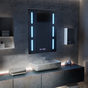 Mirror LED Touch Erich S86/60X80 Defogging System, Clock and Temperature 60x80 cm Mirrors Korman S Default Title Alessandro Design