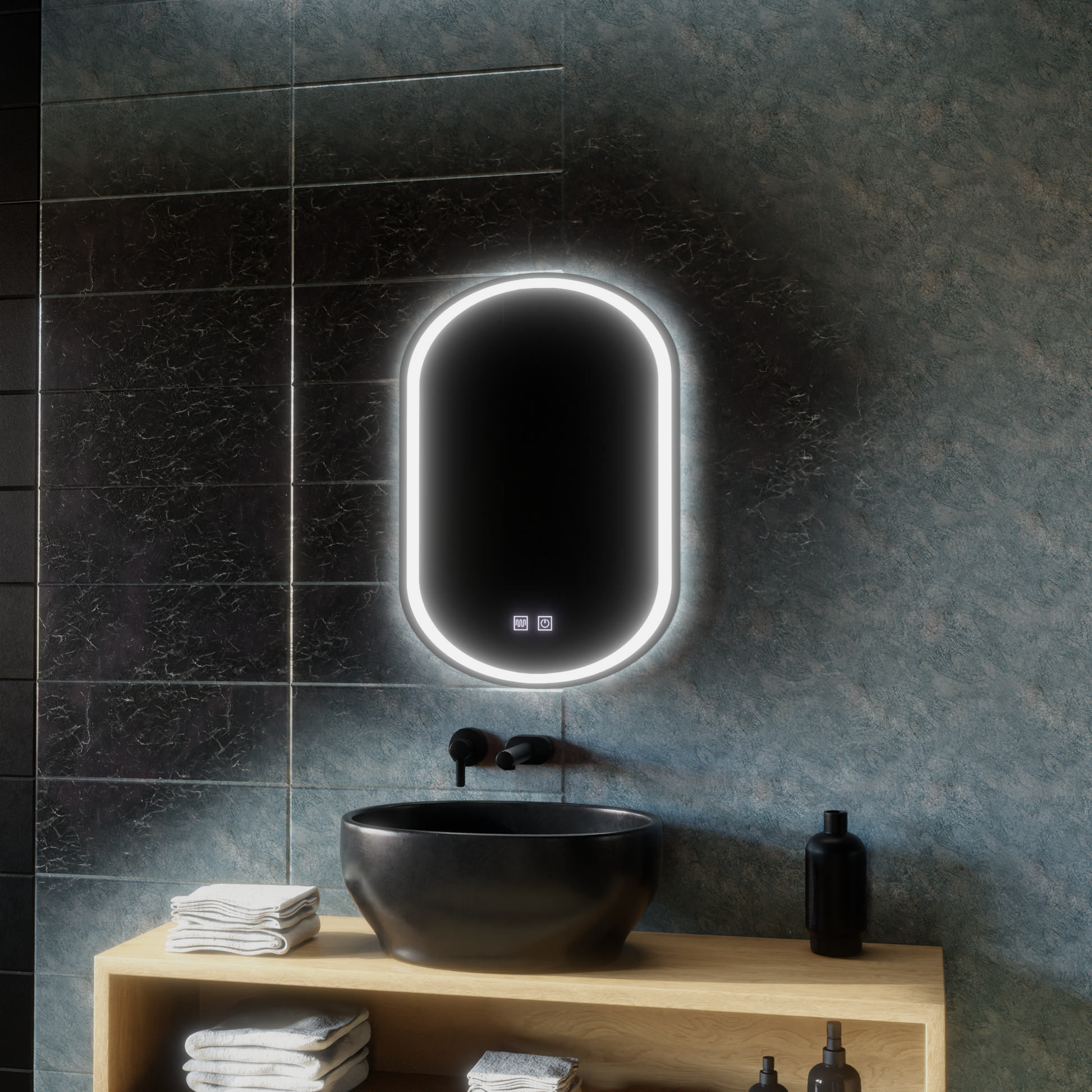 Oglinda LED Ovala, 45x65cm, Velara Touch, Sistem Dezaburire, Dimabila Oglinzi Korman E Default Title Alessandro Design