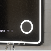 Ulrich LED Touch Mirror De-fogging System, Clock and Temperature 75x90 cm Black Frame Brushed Cosmetic Magnifier Mirrors Korman S Default Title Alessandro Design