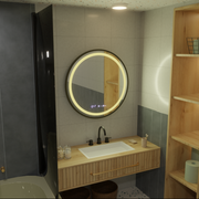 LED Round Mirror, 100cm, Celeste Majesté Noir MotionGlow Marcello, De-fogging System, Clock & Thermometer, Dimable Mirrors Marcello Default Title Alessandro Design