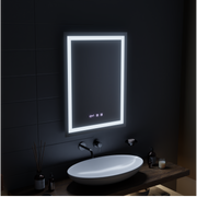 MODENA LED Touch Mirror De-fogging System, Clock and Temperature 60x80 cm Korman S Mirrors Default Title Alessandro Design