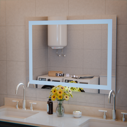 Rectangular LED Mirror, 80x60cm, Verite MotionGlow Marcello, De-fogging System, Clock & Thermometer, Dimable Mirrors Marcello Default Title Alessandro Design