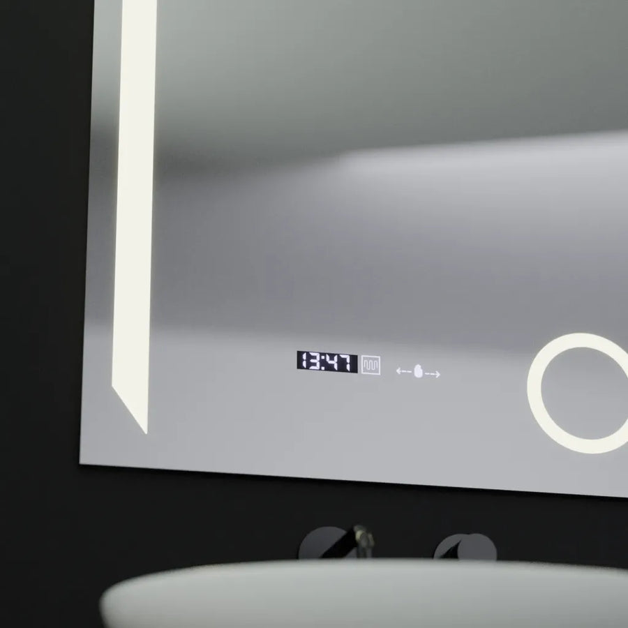 Rectangular LED Mirror, 60x80cm, Precision MotionGlow Marcello, De-fogging System, Clock & Thermometer, Cosmetic Magnifier, Dimable Mirrors Marcello Default Title Alessandro Design