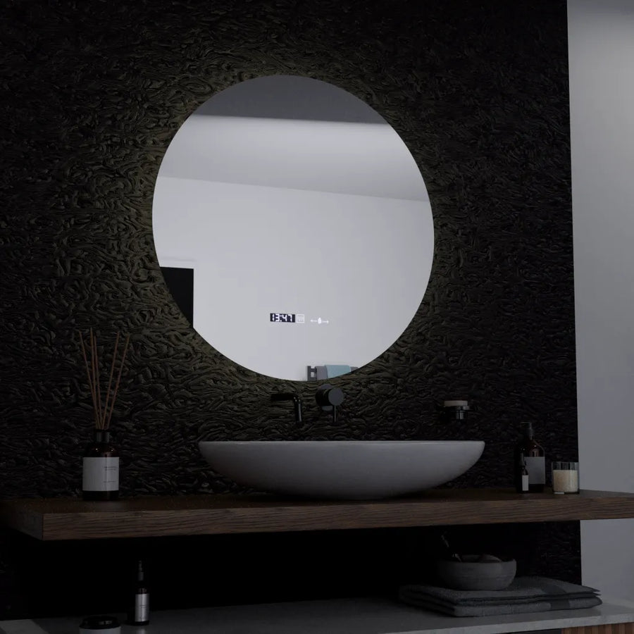 LED Round Mirror, 60cm, Serenite MotionGlow Marcello, De-fogging System, Clock & Thermometer, Dimable Mirrors Marcello Default Title Alessandro Design