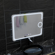Rectangular LED Mirror, 80x60cm, Eclat MotionGlow Marcello, De-fogging System, Clock & Thermometer, Cosmetic Magnifier, Dimable Marcello Mirrors Default Title Alessandro Design