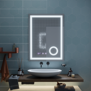 LED Touch Mirror NIVERA De-fogging System, Clock and Temperature 60x80 cm Cosmetic Magnifier Mirrors Korman S Default Title Alessandro Design