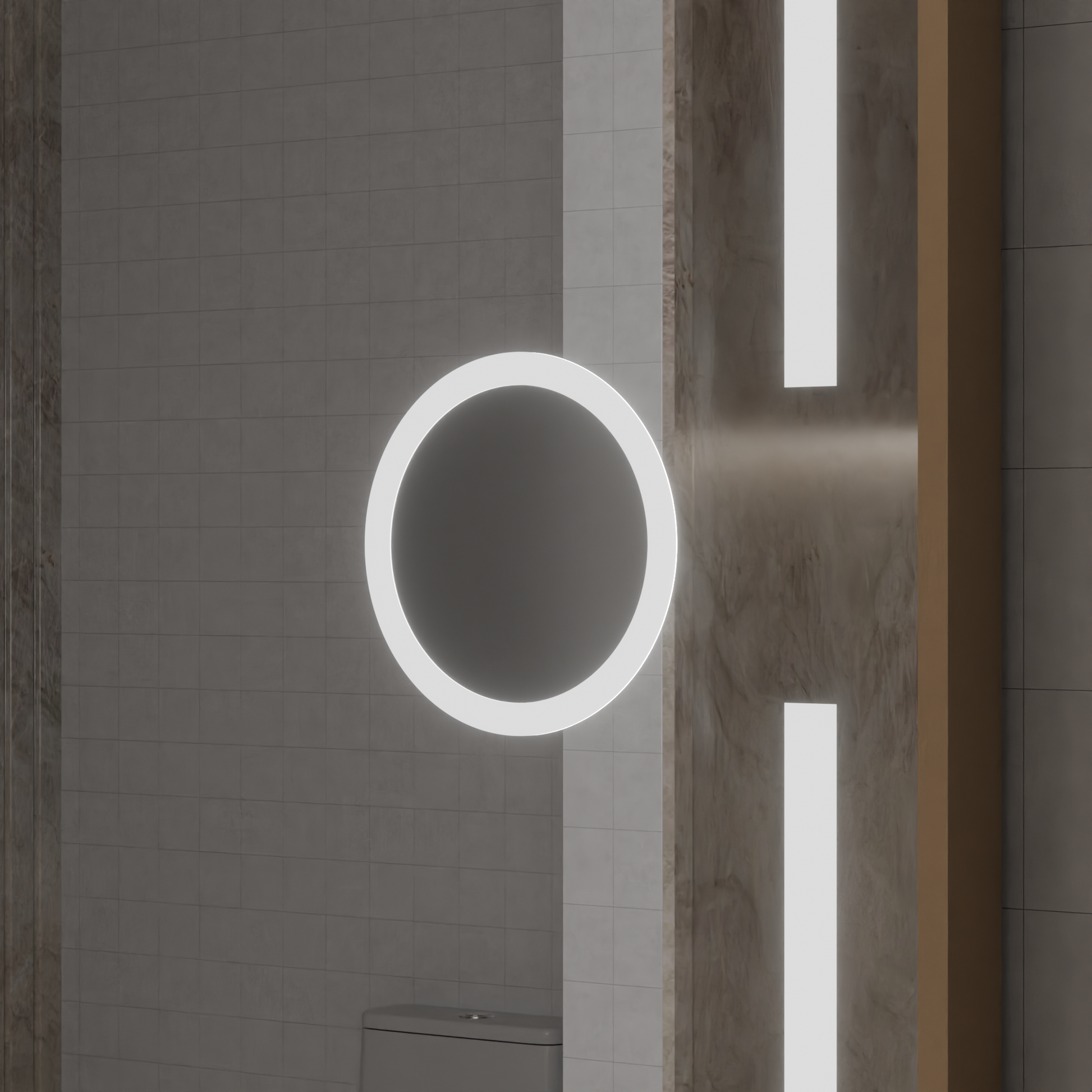 LED mirror MotionGlow Sofia sensor with defog function Thermometer Clock 110x65 cm Warm/Cold/Neutral Light Dimmable, Rose Gold Frame, Marcello Funghi Collection Marcello Mirrors Default Title Alessandro Design