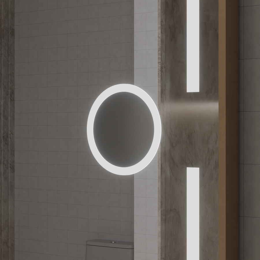 LED mirror MotionGlow Sofia sensor with defog function Thermometer Clock 110x65 cm Warm/Cold/Neutral Light Dimmable, Rose Gold Frame, Marcello Funghi Collection Marcello Mirrors Default Title Alessandro Design