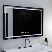 Rectangular LED Mirror, 120x80cm, Verite Majeste Noir Motion Glow Marcello, De-fogging System, Clock & Thermometer, Dimable Mirrors Marcello Default Title Alessandro Design
