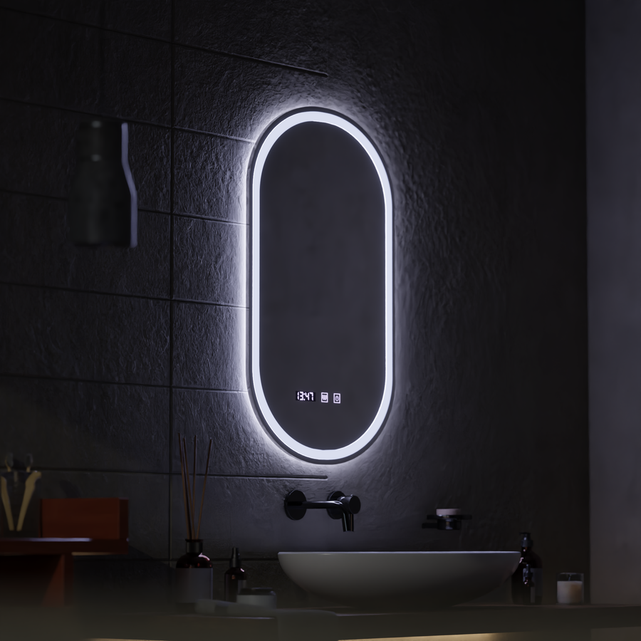 LED Touch Mirror ONIRA Defog System, Clock and Temperature 50x80 cm Mirrors Korman S Default Title Alessandro Design