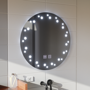 Touch Ivory LED Mirror, Demister System, Diameter 60cm, Cold Light 6000K Korman Mirrors E Default Title Alessandro Design