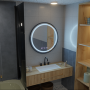 LED Round Mirror, 100cm, Celeste Majesté Noir MotionGlow Marcello, De-fogging System, Clock & Thermometer, Dimable Mirrors Marcello Default Title Alessandro Design