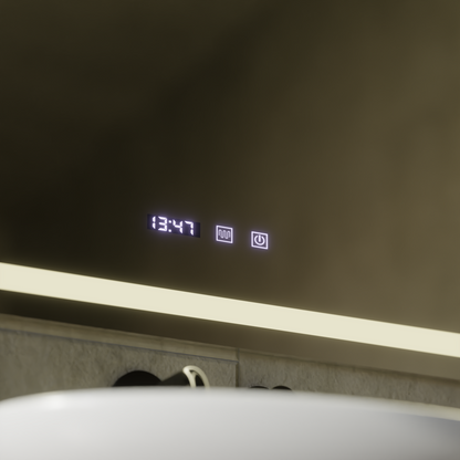 LED Touch MODENA Mirror De-fogging System, Clock and Temperature 80x60 cm Mirrors Korman S Default Title Alessandro Design